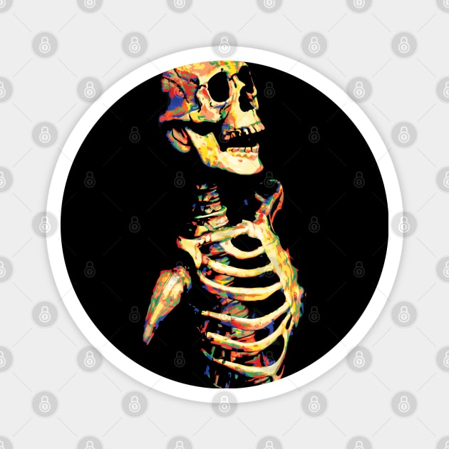 Creepy Screaming Painted Skeleton Magnet by Vector Deluxe